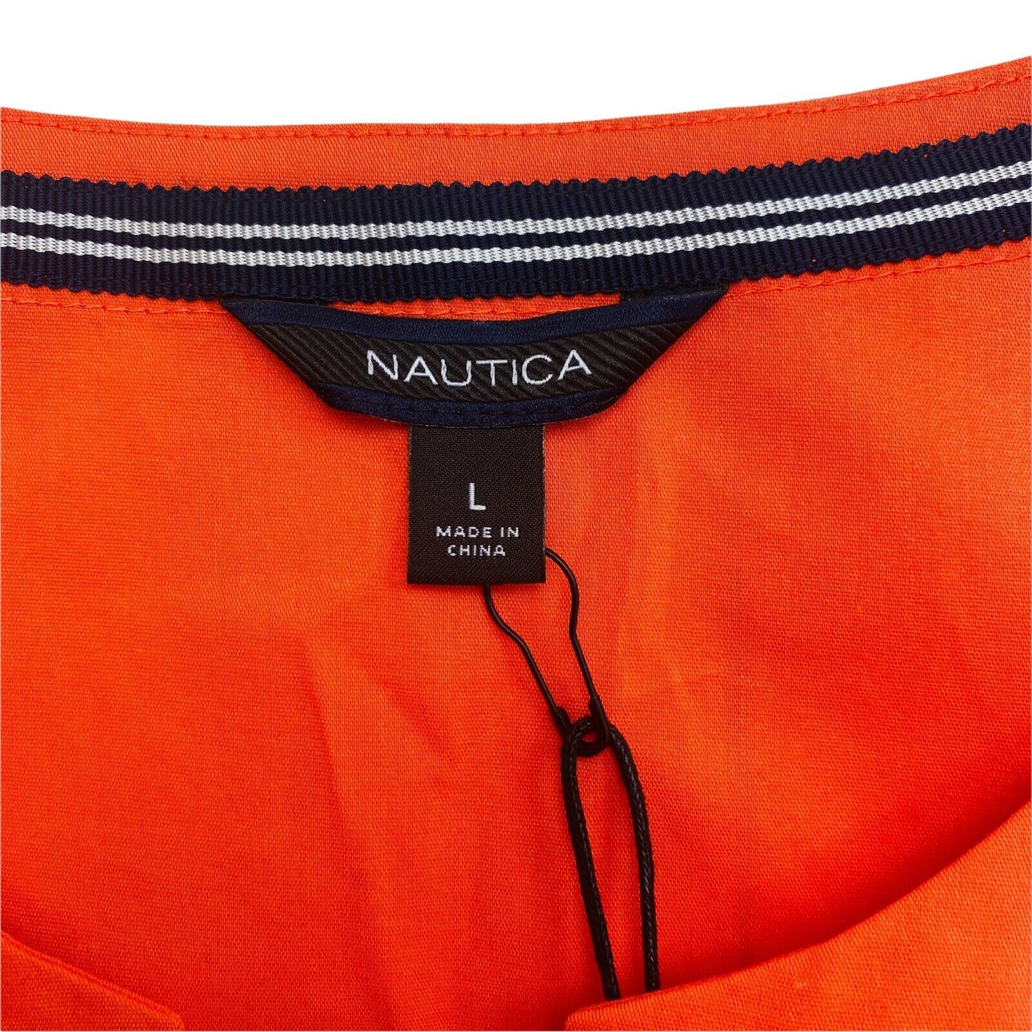 NAUTICA Robe ceinturée sans manches à col en V orange Taille L