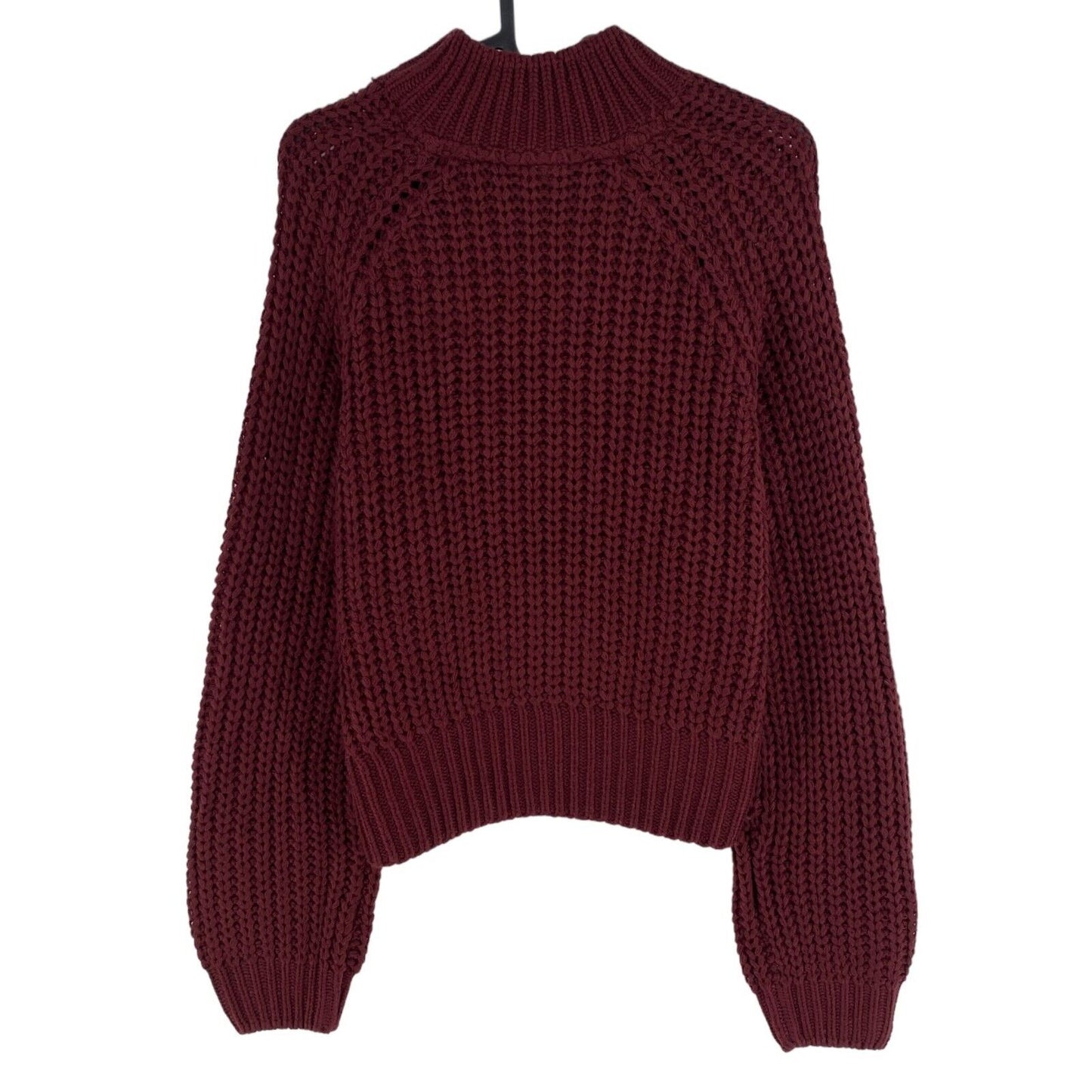 NOISY MAY Pull à col haut en tricot rouge foncé pour femme Taille M