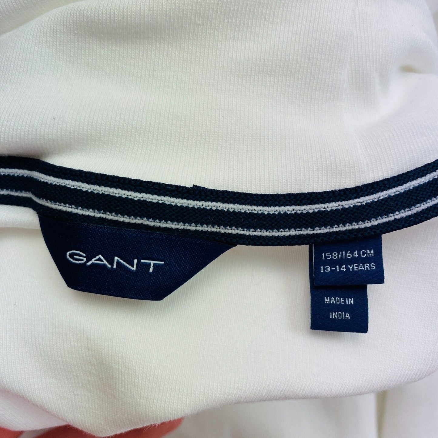 GANT Boys White High Neck Jumper Sweater Size 158/164 cm 13-14 Years