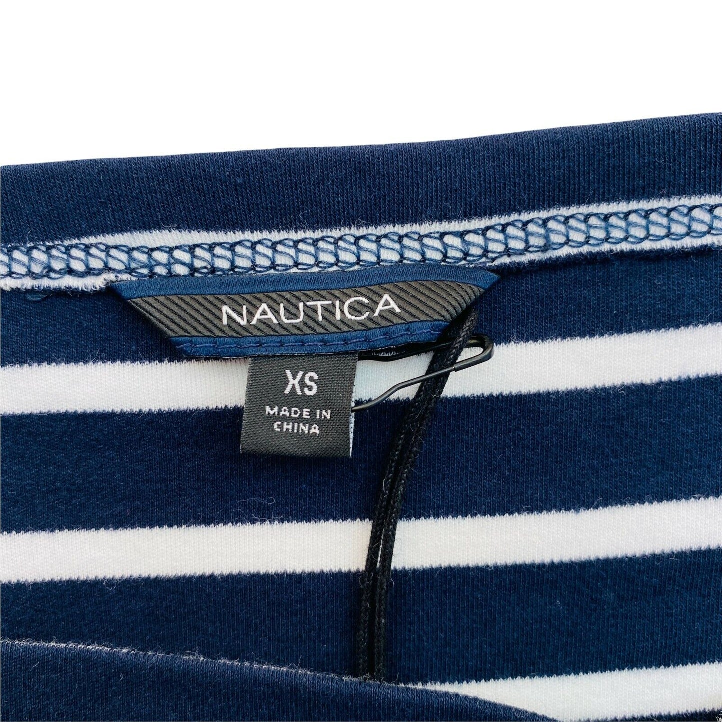 NAUTICA Navy Blue Striped Crew Neck Sweater Jumper Size 2XS XS S