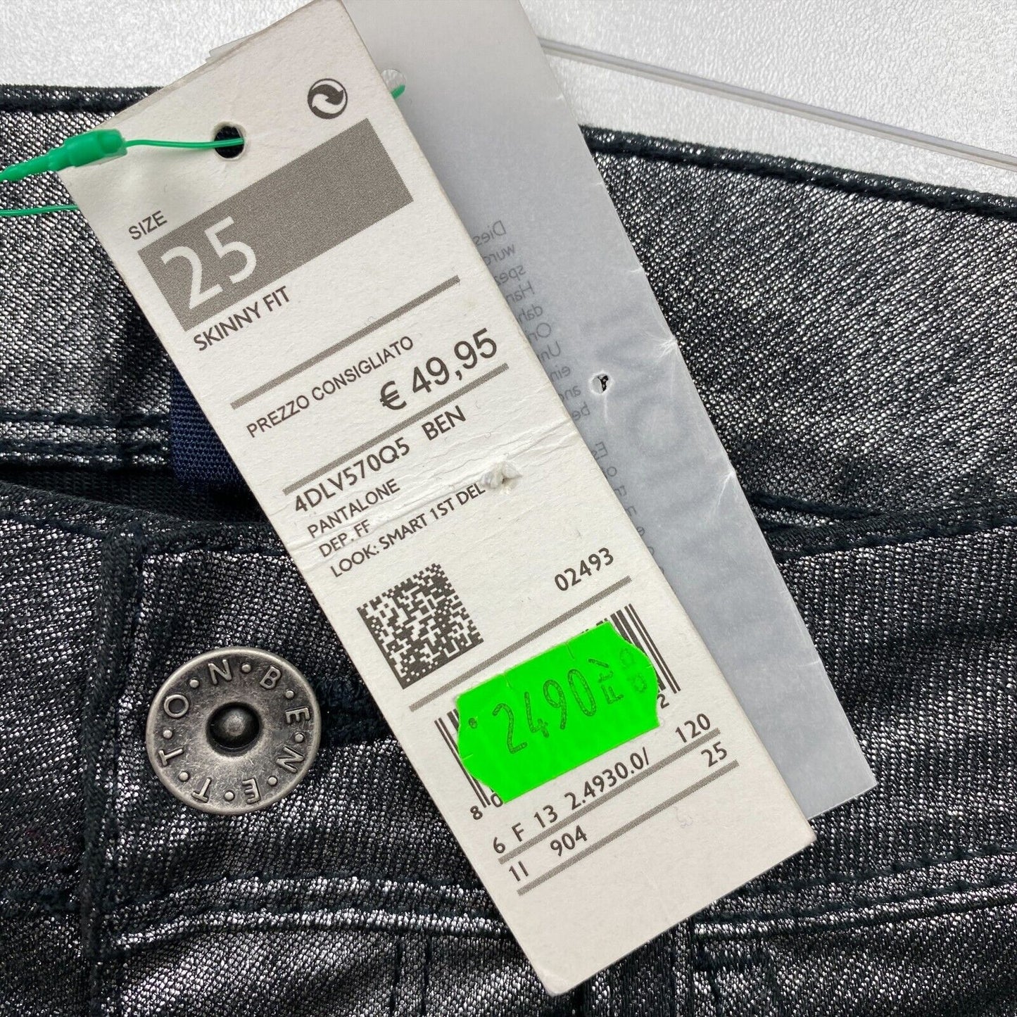 UNITED COLORS OF BENETTON JEANS Grey Skinny Fit Jeans Size 25 W26 L33