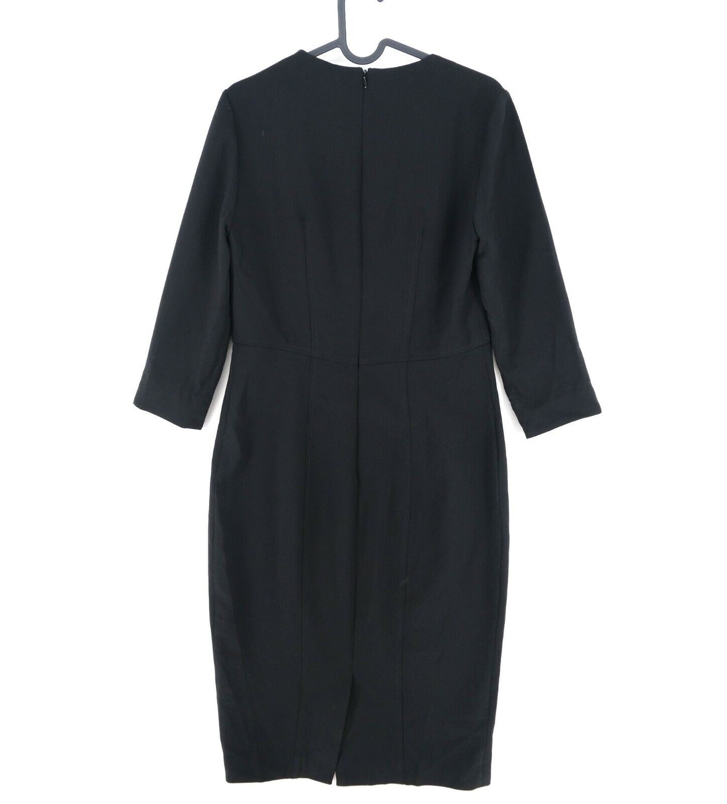 RRP €195 FRENCH CONNECTION Black V Neck Long Sleeves Dress Size 12 - M