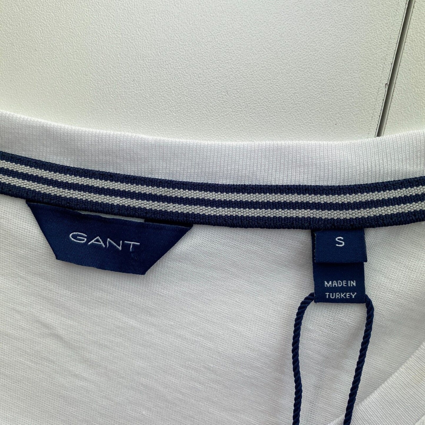 GANT White Logo Crew Neck T Shirt Size S