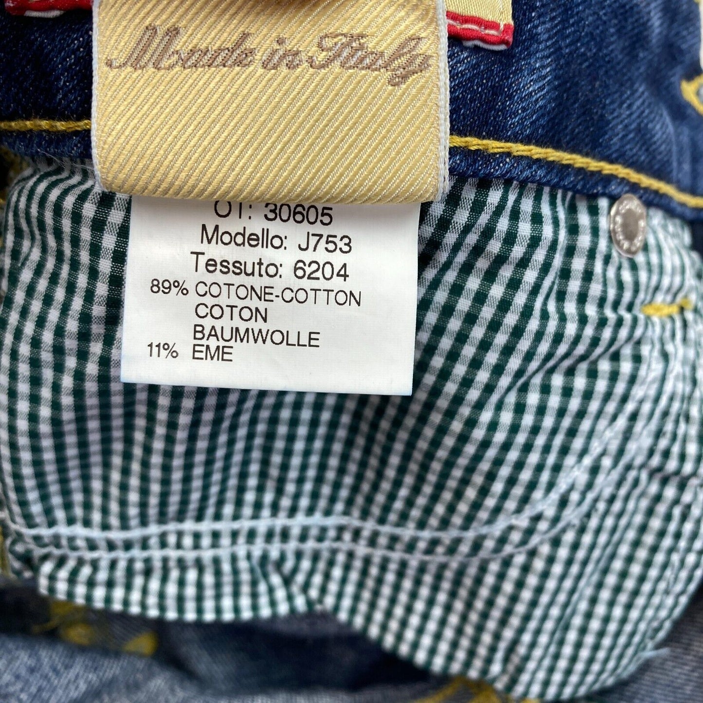 JACOB COHEN Damen J753 Marineblaue Röhrenjeans W25 L32 Made in Italy