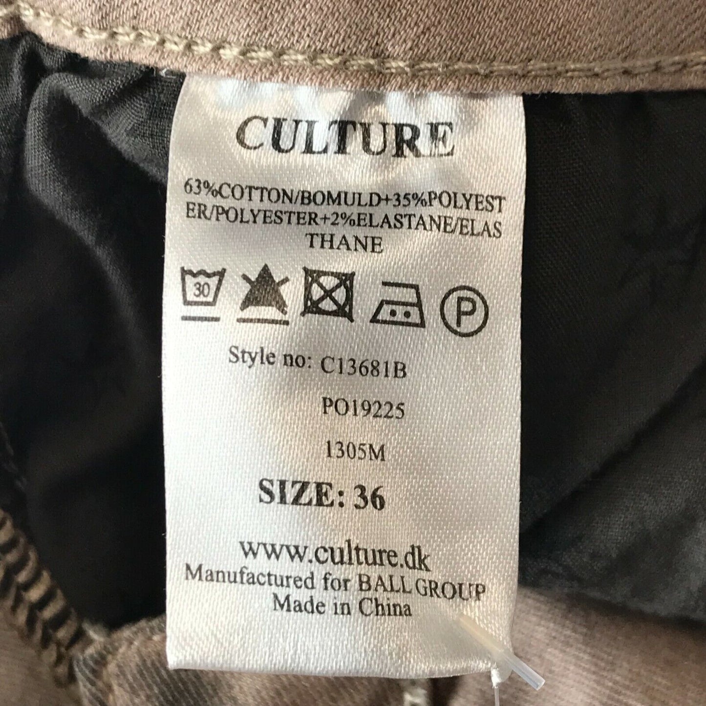 CULTURE Women Brown Skinny Fit Trousers Size EUR 36 W28