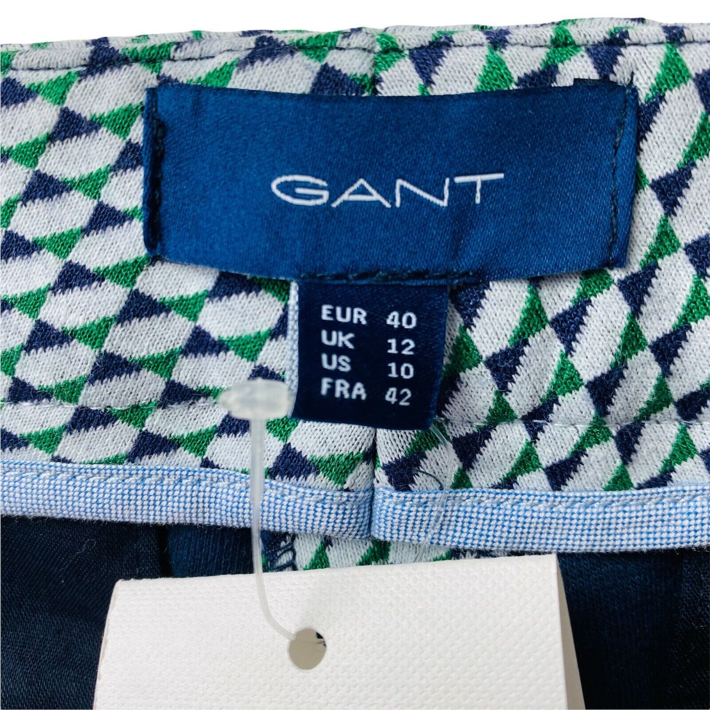 GANT Women White Multicoloured Check Slim Fit Trousers EUR 40 UK 12 US 10 W31