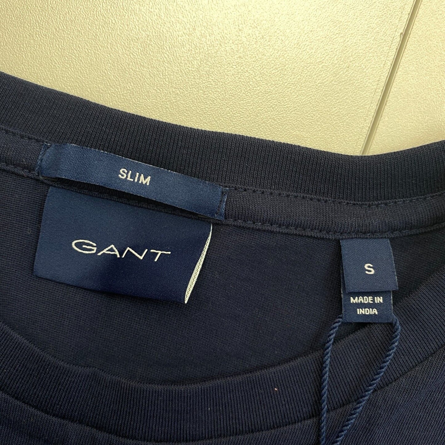 GANT Marineblaues Original Slim Fit T-Shirt mit Rundhalsausschnitt, Größe S