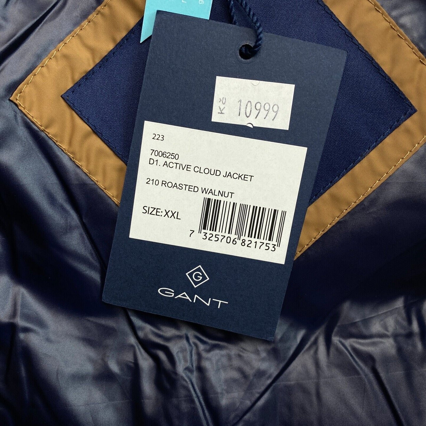 GANT Braun Active Cloud Kapuzenjacke Mantel Größe 2XL XXL