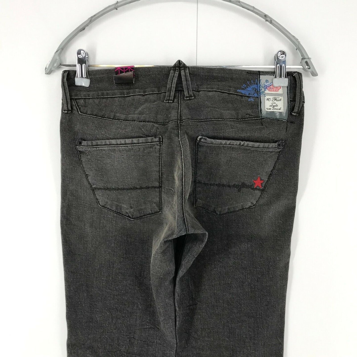 10 FEET Jean skinny gris foncé pour femme Taille W25