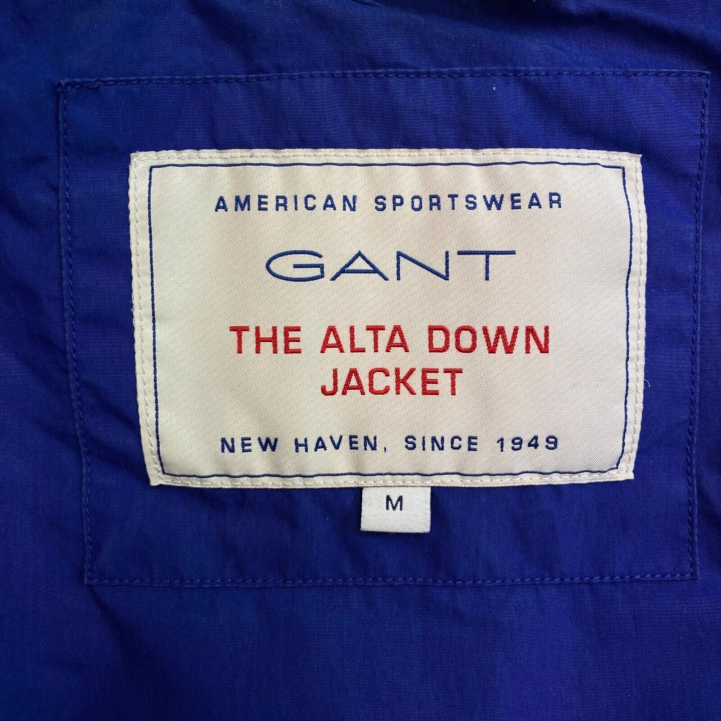 GANT Blue The Alta Down Hooded Puffer Jacket Coat Size M