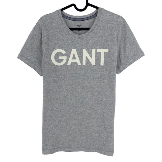 GANT T-Shirt mit Rundhalsausschnitt und Logo, Grau, Größe S