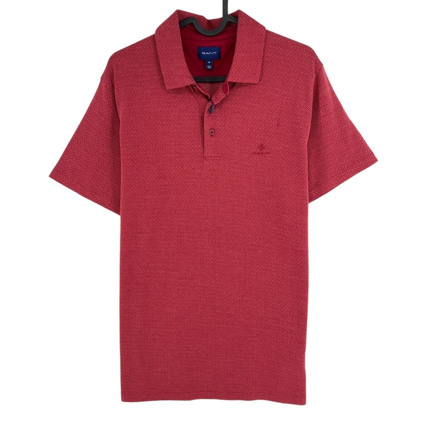 GANT Dunkelrotes Jacquard Rugger Poloshirt Größe M