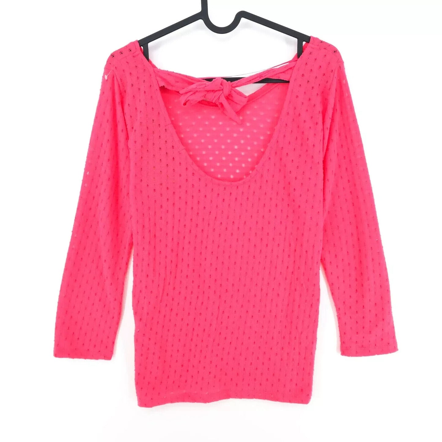 BONOBO Pink Long Sleeves Crew Neck Top Blouse T shirt Size XL