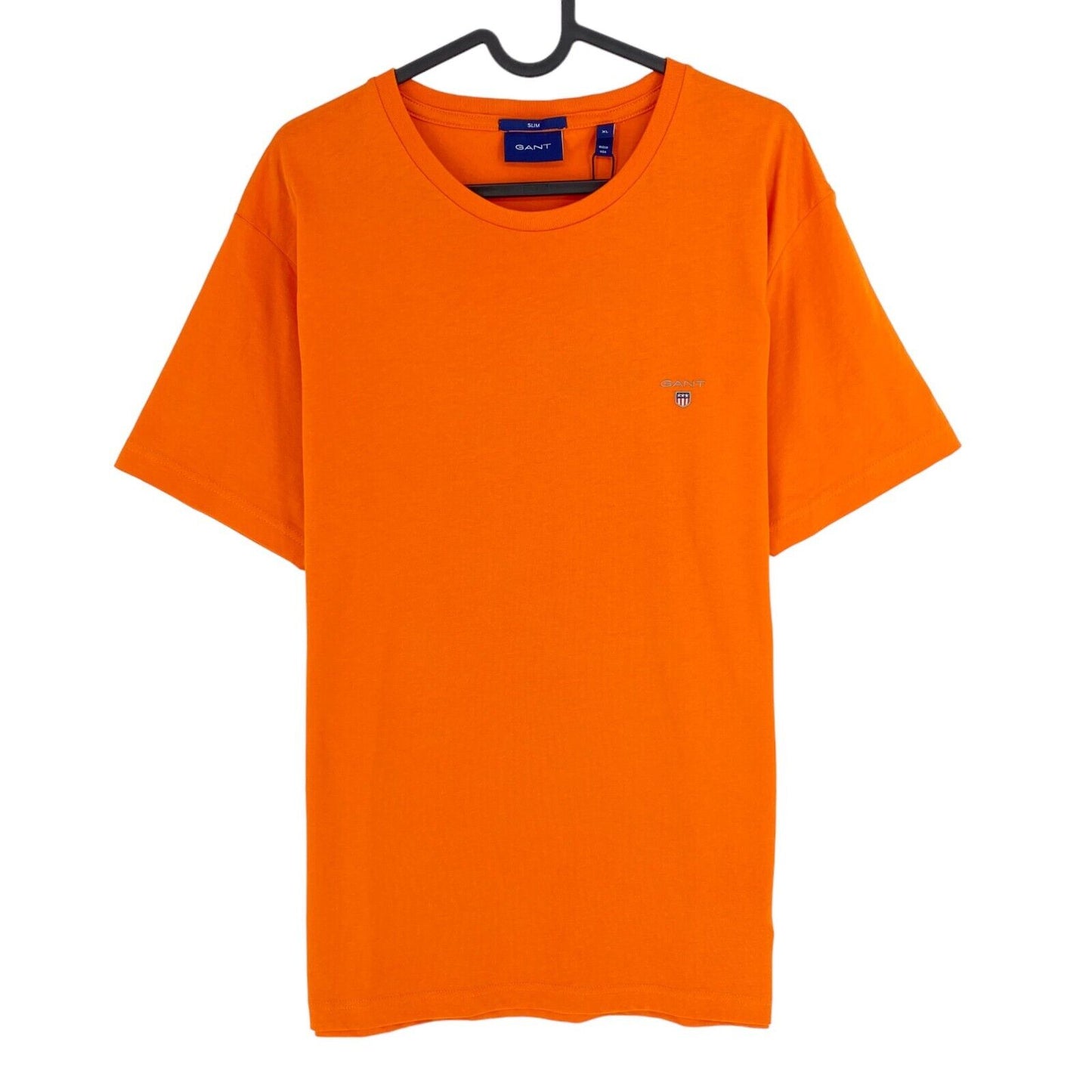 GANT Men Orange Slim Fit Original Crew Neck Short Sleeve T Shirt Size XL