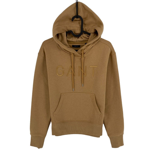 GANT Brown Tonal Logo Hoodie Sweater Pullover Size XS