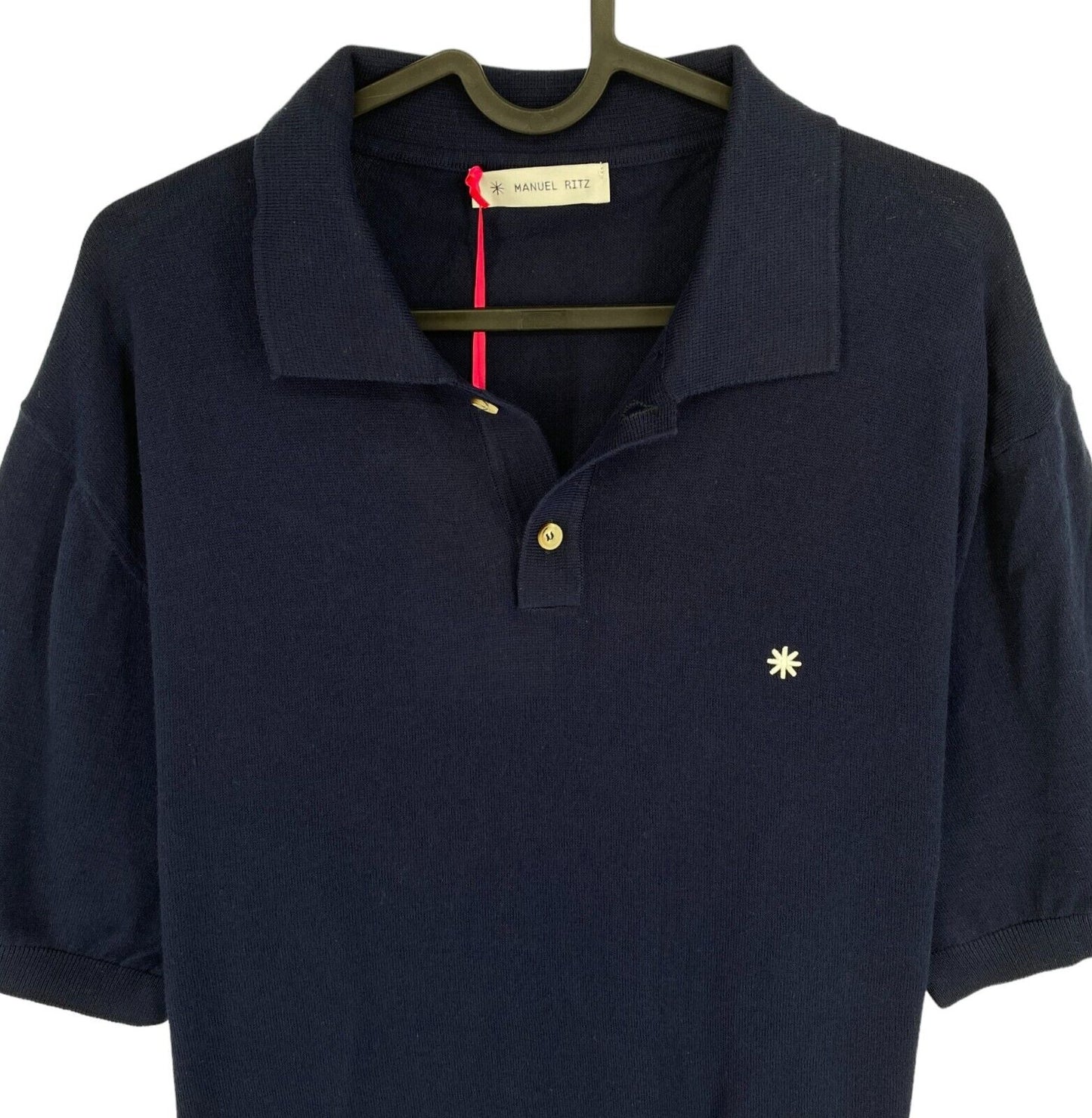 Manuel Ritz Men Navy Blue Short Sleeves Polo Shirt Size 2XL XXL