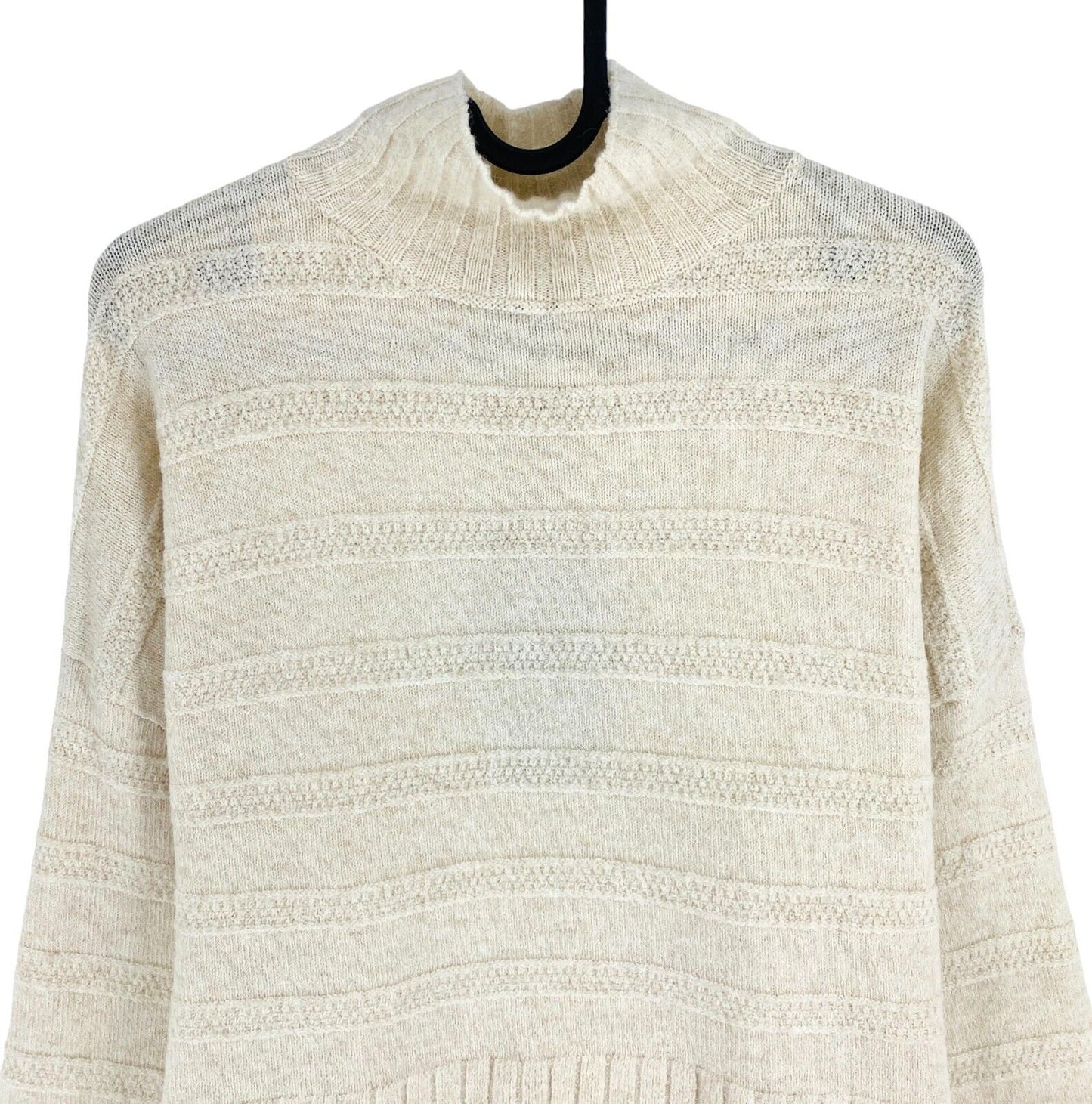 VERO MODA Women Beige High Neck Stitch Pullover Sweater Jumper Size S