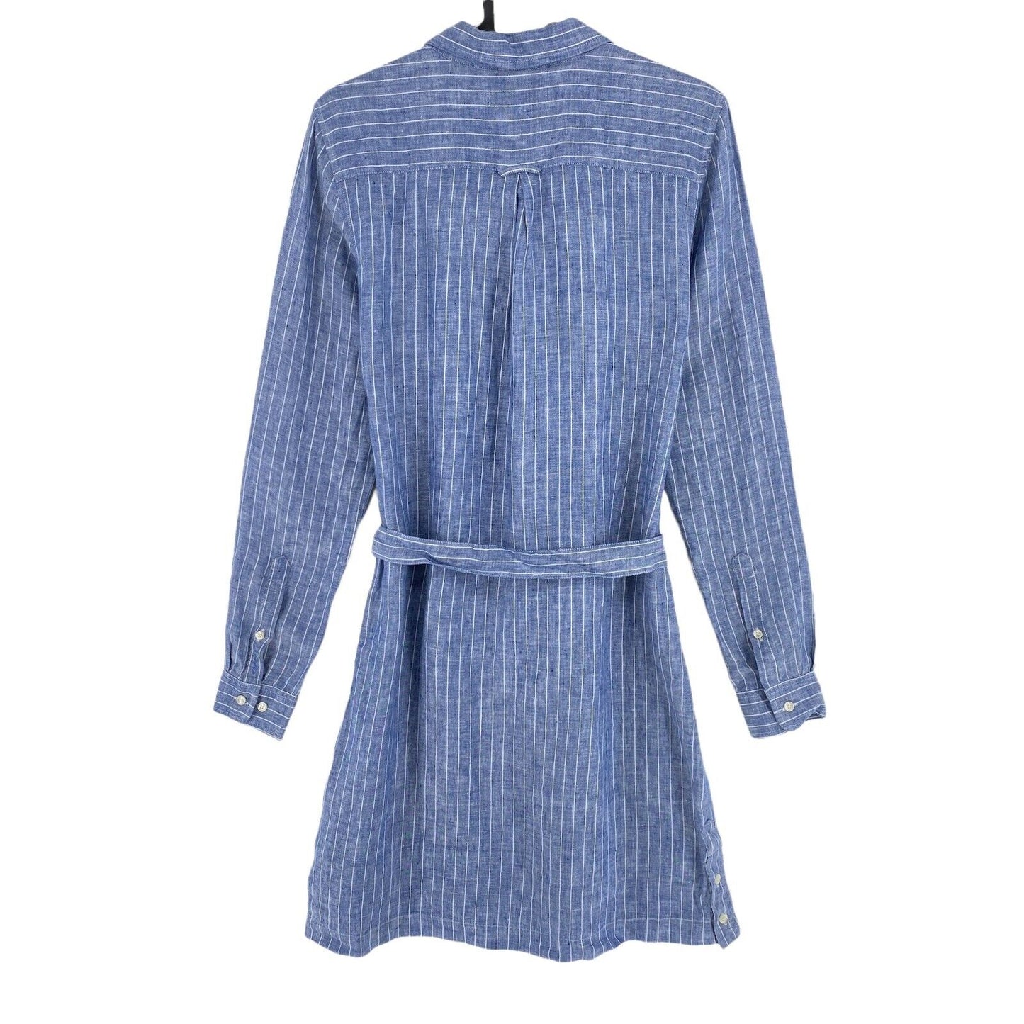 GANT Blue Striped Linen Long Sleeves Belted Shirt Dress Size EU 32 UK 6 US 2