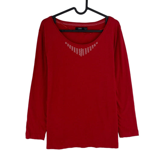 OVS Red Long Sleeves Crew Neck T Shirt Blouse Size L