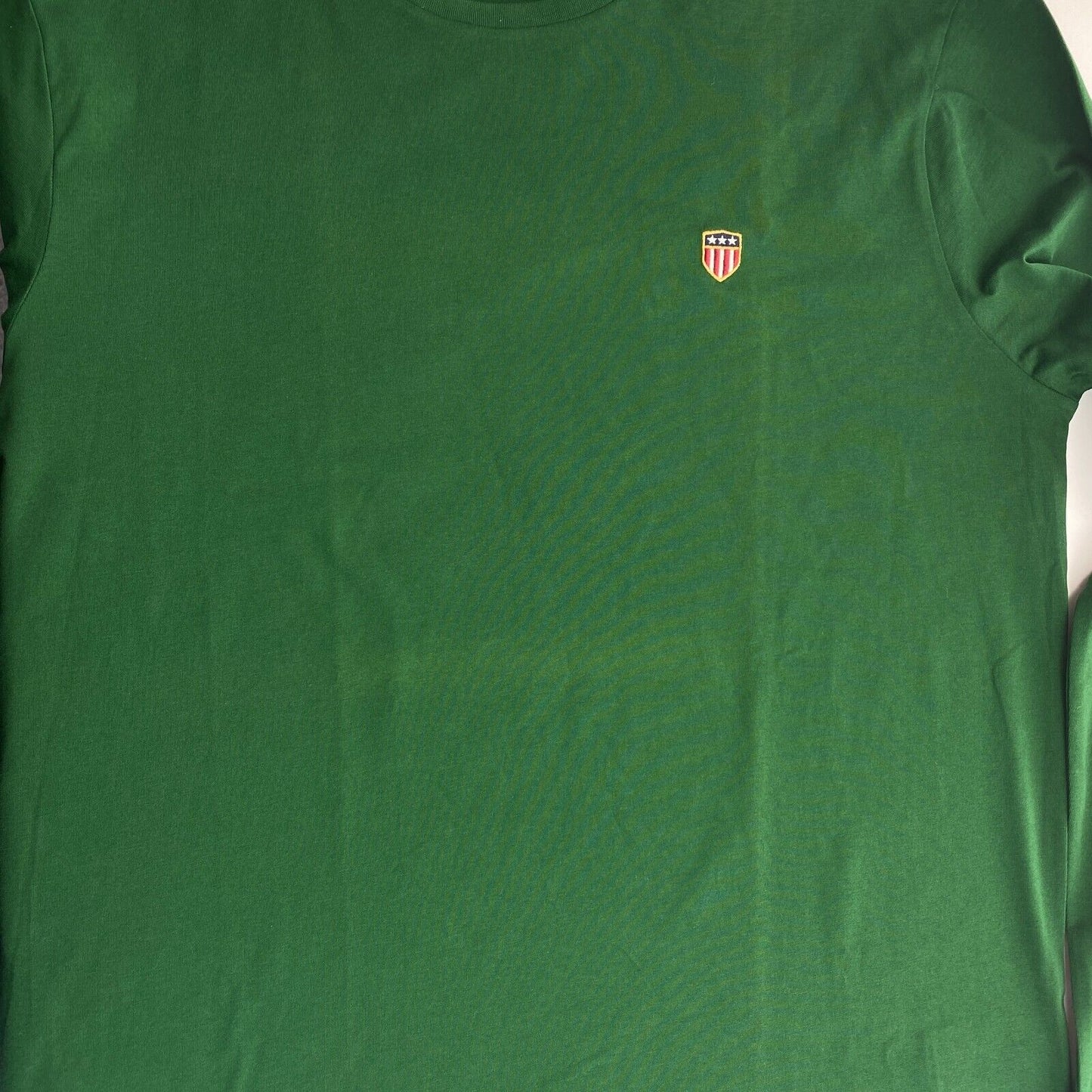 GANT Men Dark Green Shield Crew Neck Long Sleeves T Shirt Size XL