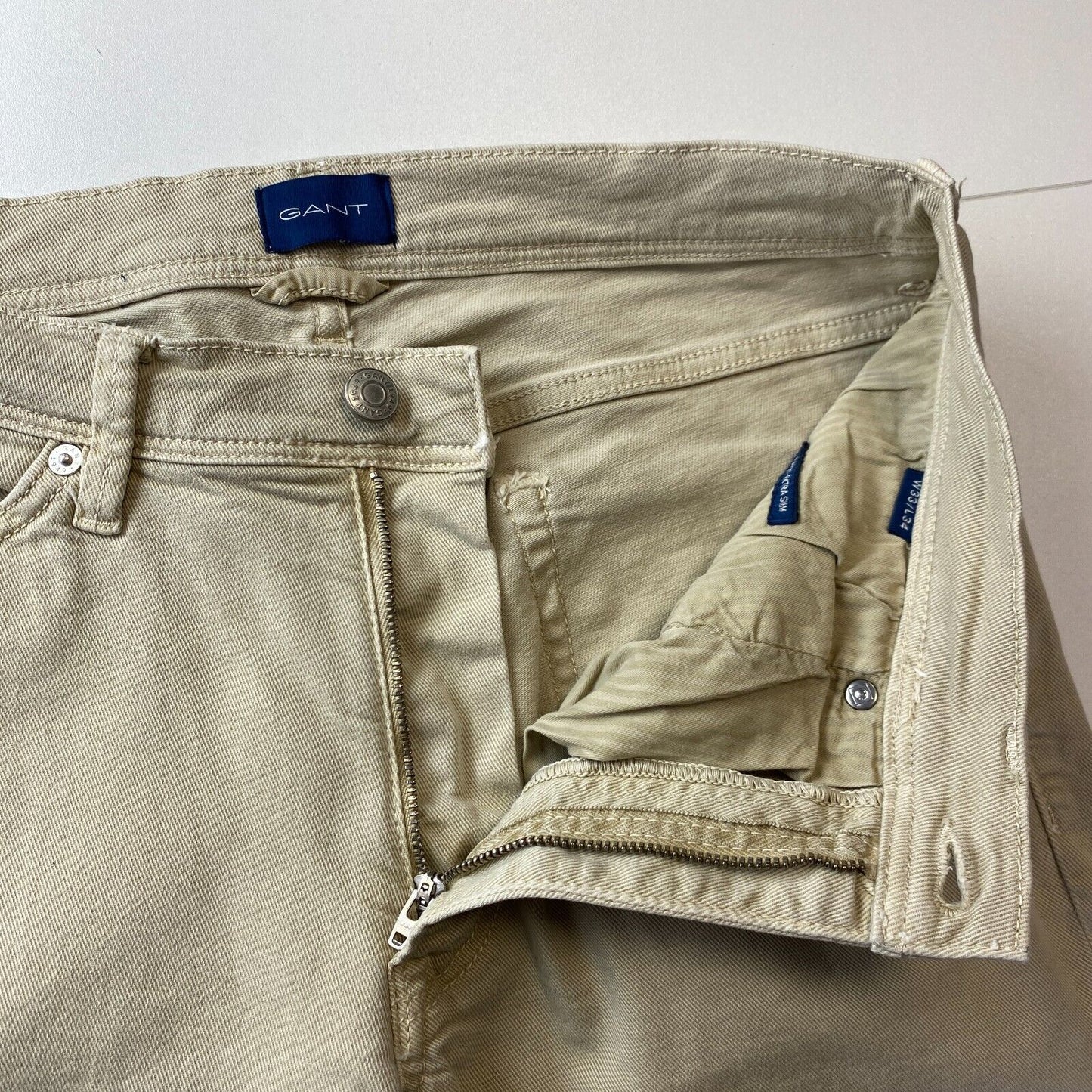 GANT MAXEN Beige Stretch Extra Slim Fit Jeans W33 L34