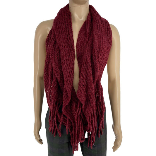 ARTISTI ITALIANI Dark Red Knitted Scarf Shawl