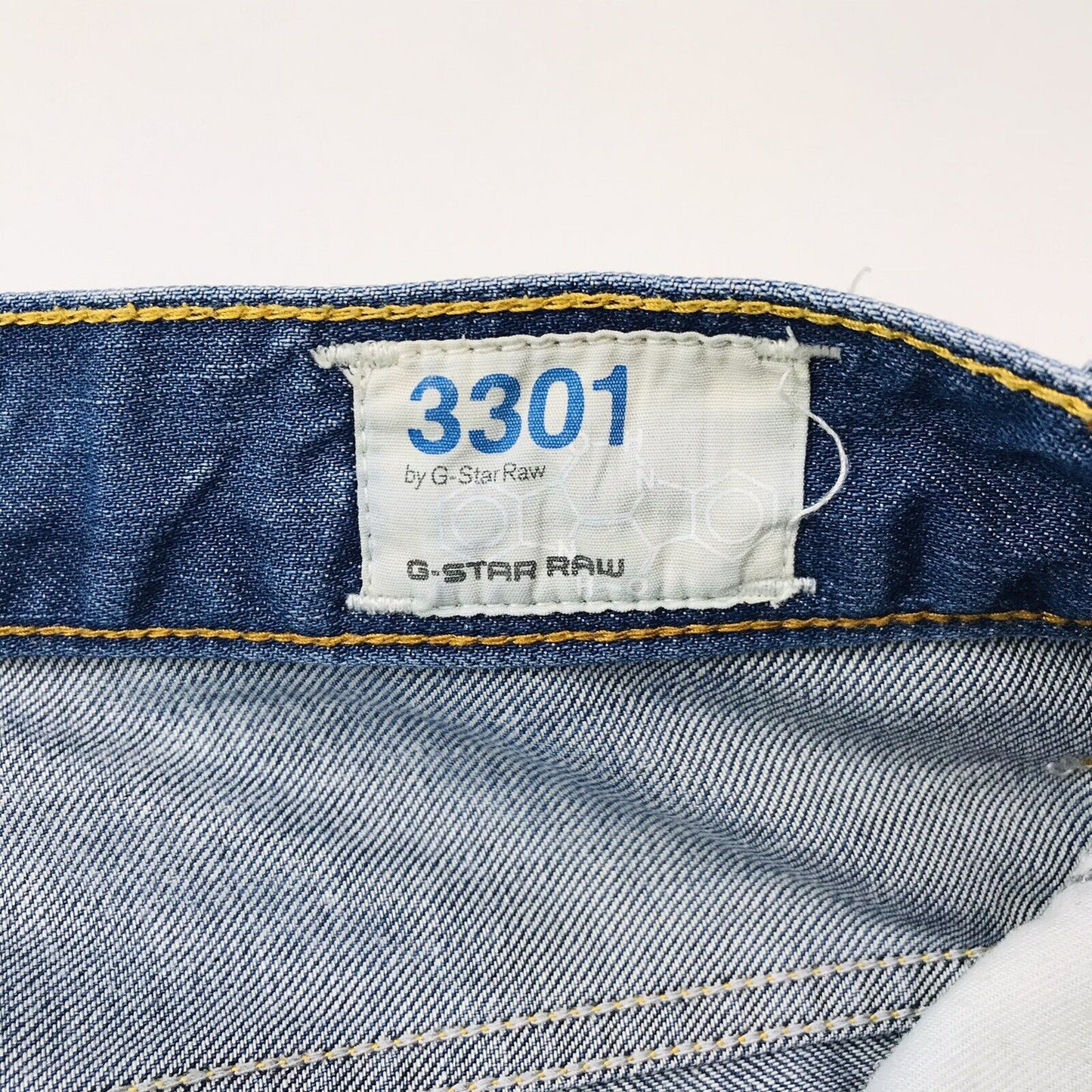 G-STAR RAW 3301 Blue Regular Straight Fit Jeans Size W33 L31