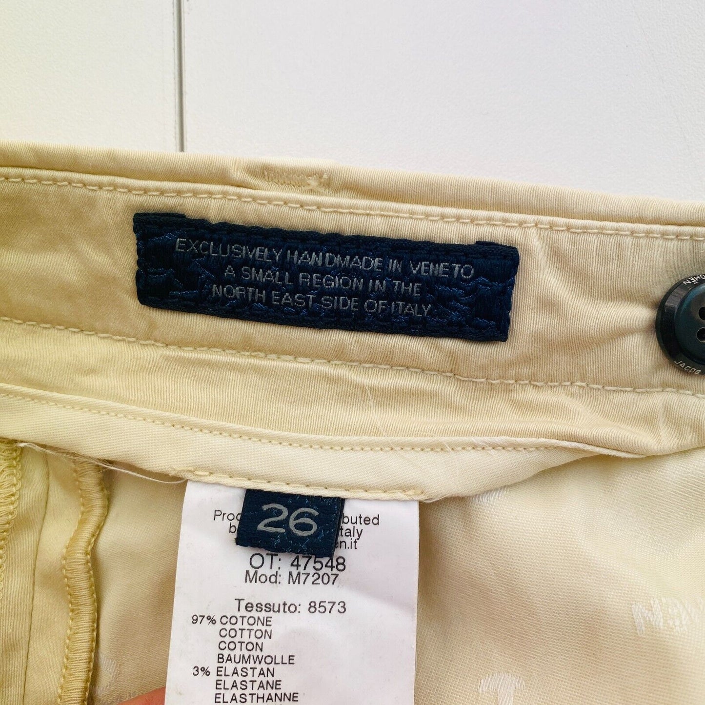 JACOB COHEN Women M7207 Beige Comfort Fit Pants Trousers Size W26 L30