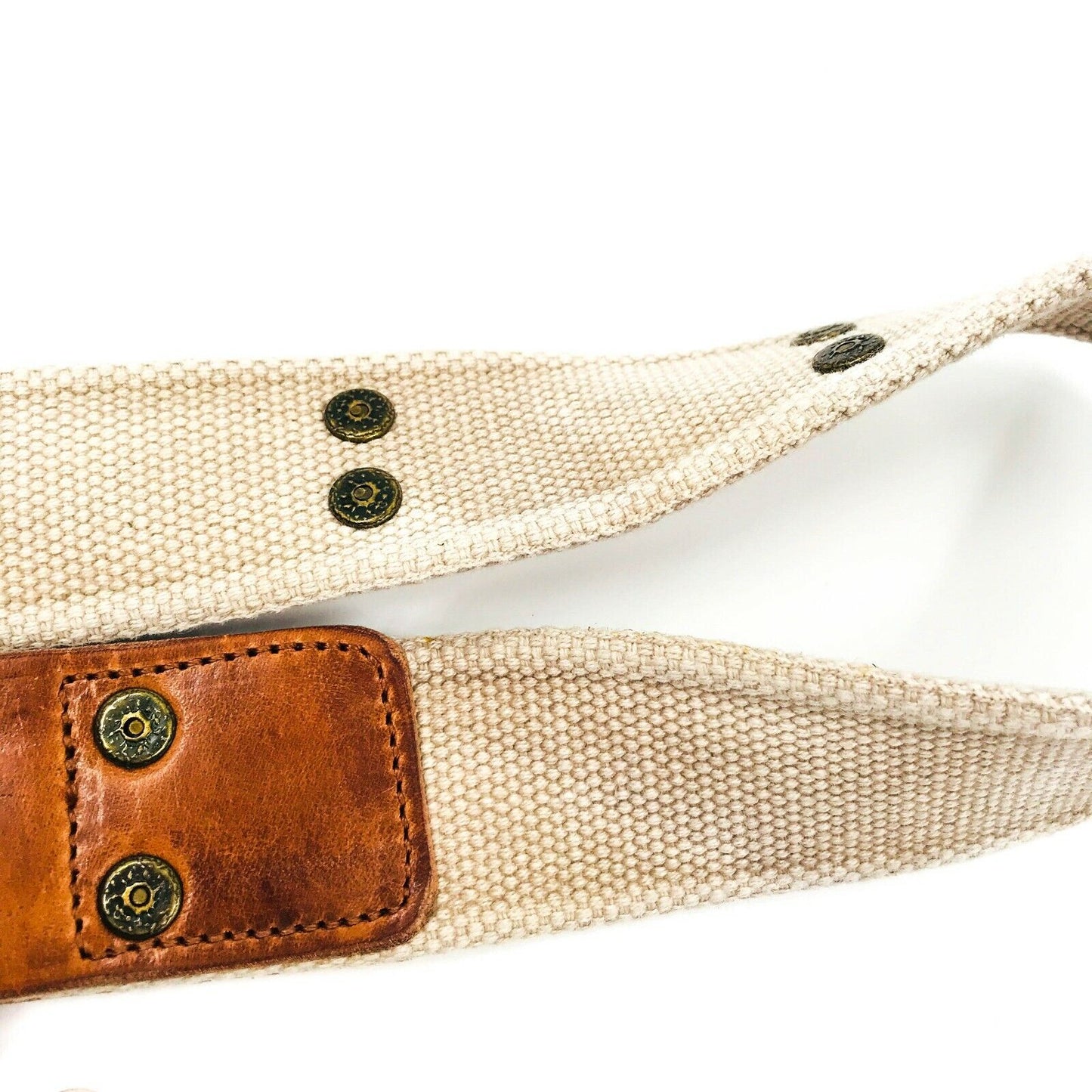 Henry Cottons Beige Canvas & Leather Belt Size IT 44 46 RRP €105