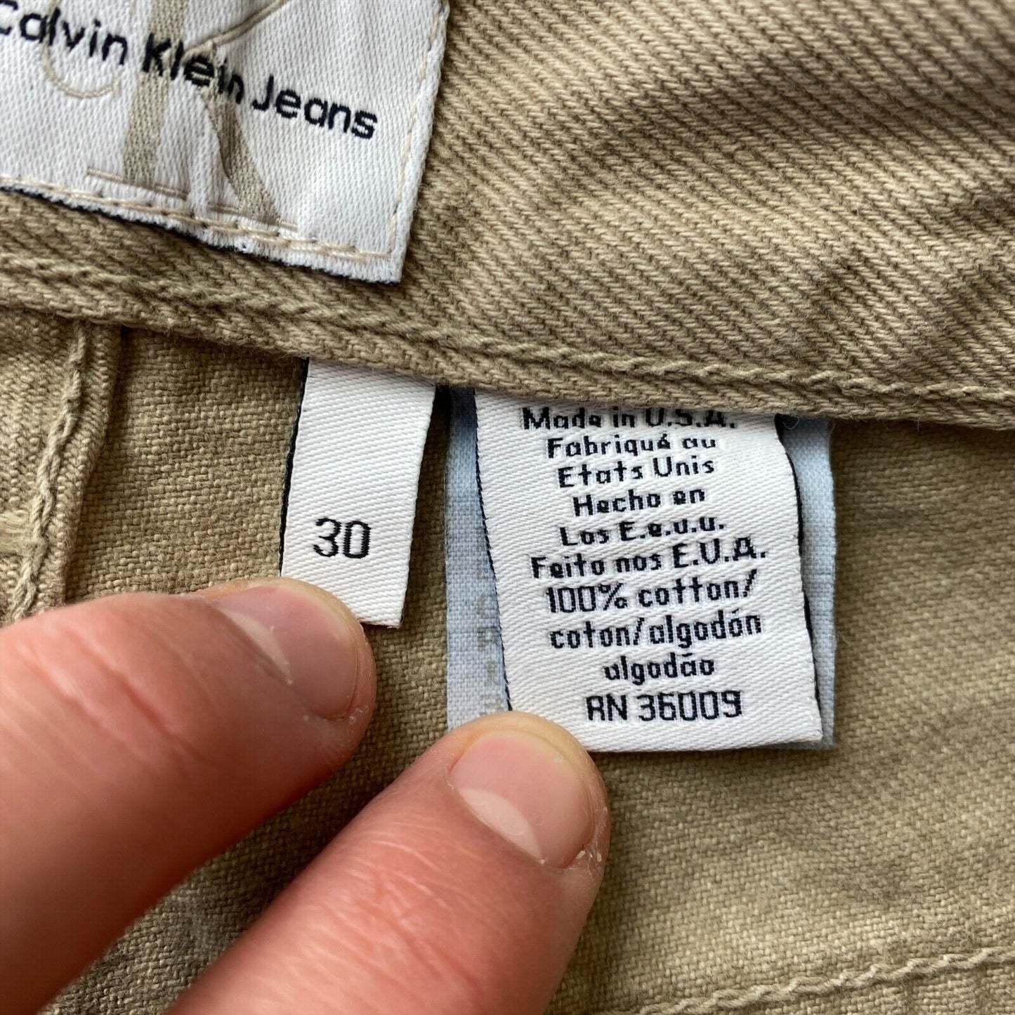 Vintage Calvin Klein Women Beige Slim Fit Jeans W30 L34 Made In USA