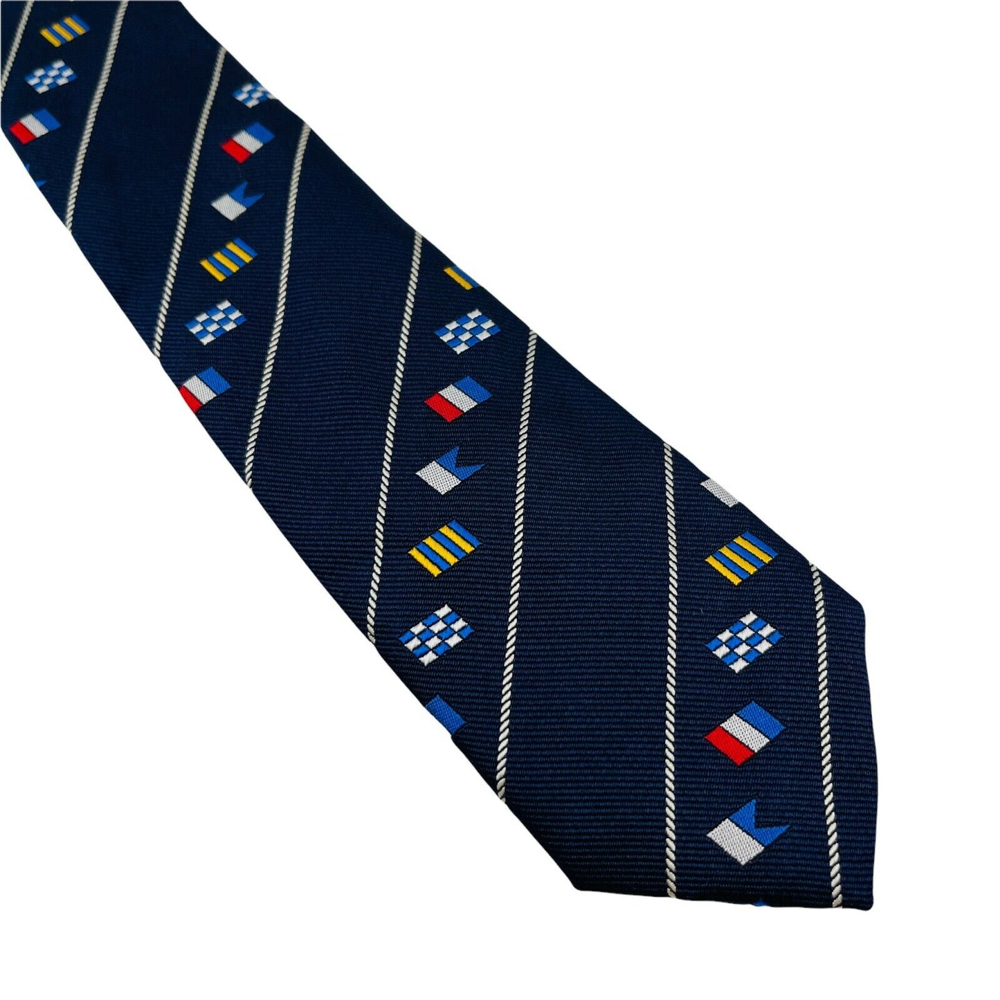 GANT Boys Kids Navy Blue with Flags 100% Silk Hand Made Tie