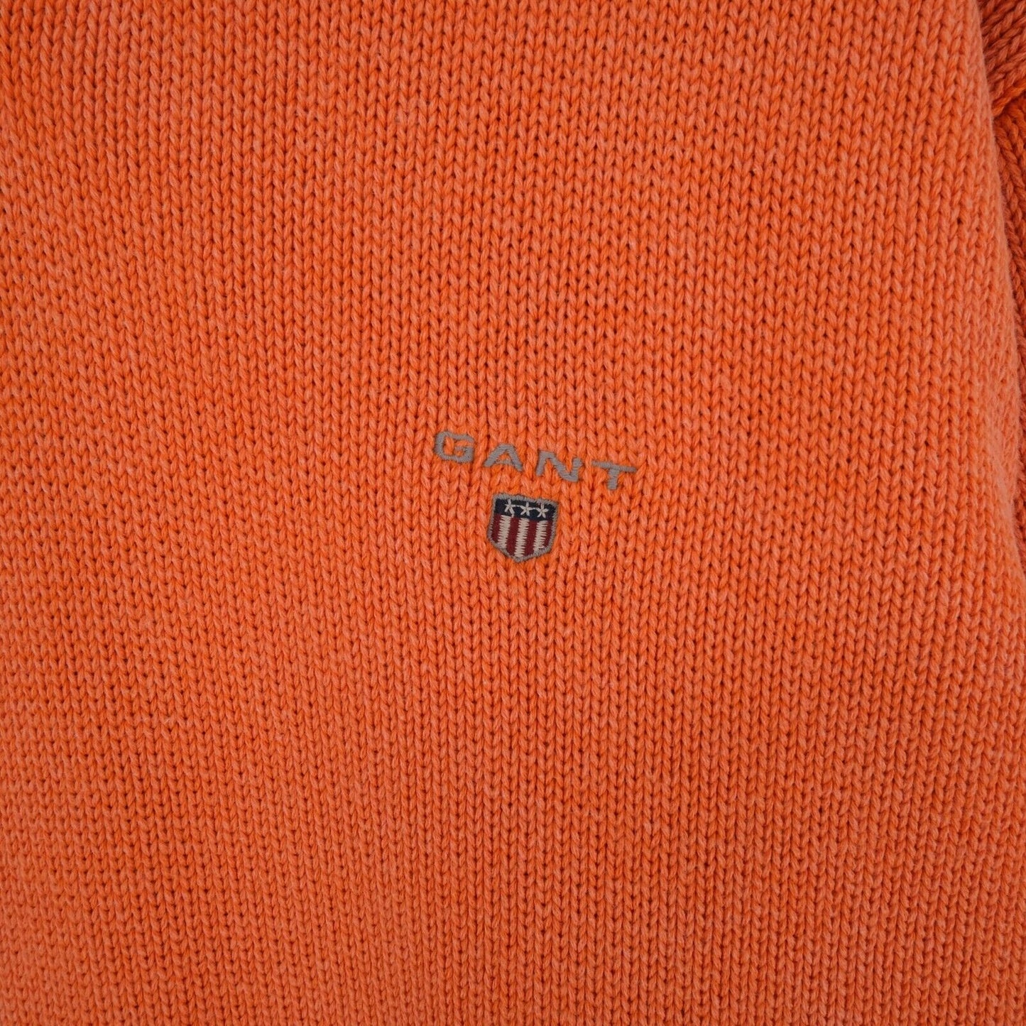 GANT Orange Cotton V Neck Sweater Pullover Jumper Size L