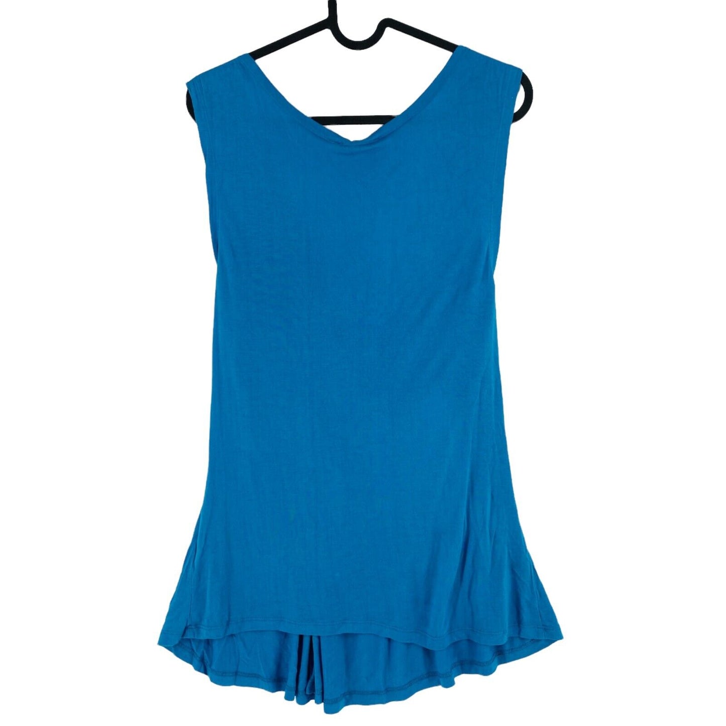 ANNA FIELD Blue Sleeveless Deep V-Neck Jersey Top Blouse Size EU 40 UK 12 US 10