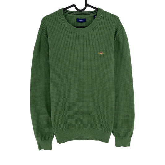 GANT Green Cotton Texture Crew Neck Sweater Pullover Size M