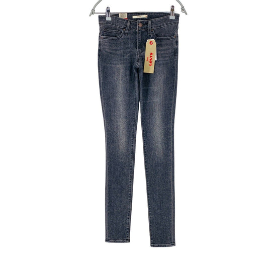 Levi's 711 Women Teens Grey Mid Rise Skinny Fit Jeans W24 L34