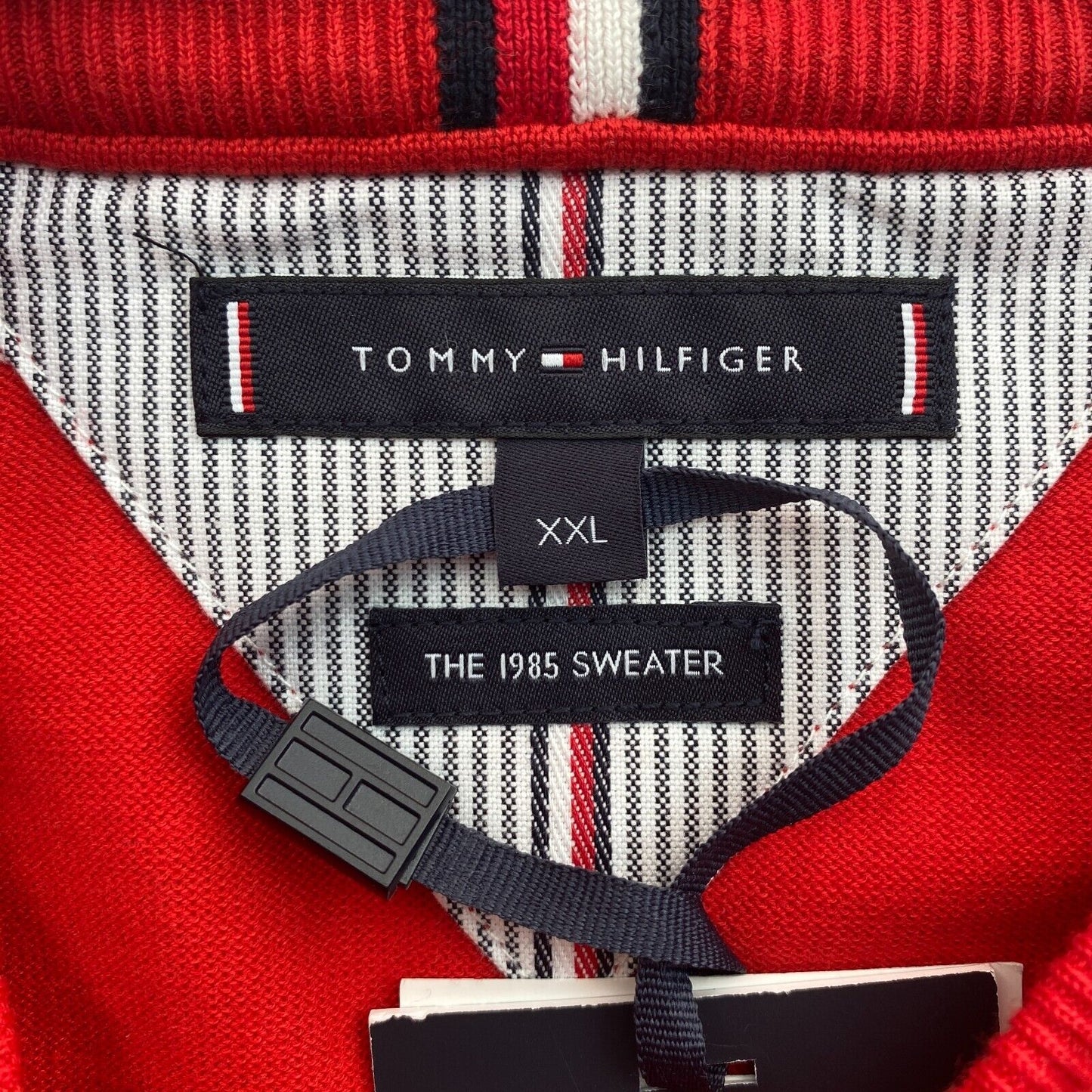 Tommy Hilfiger Jeans Men Red Crew Neck Jumper Sweater Size 2XL