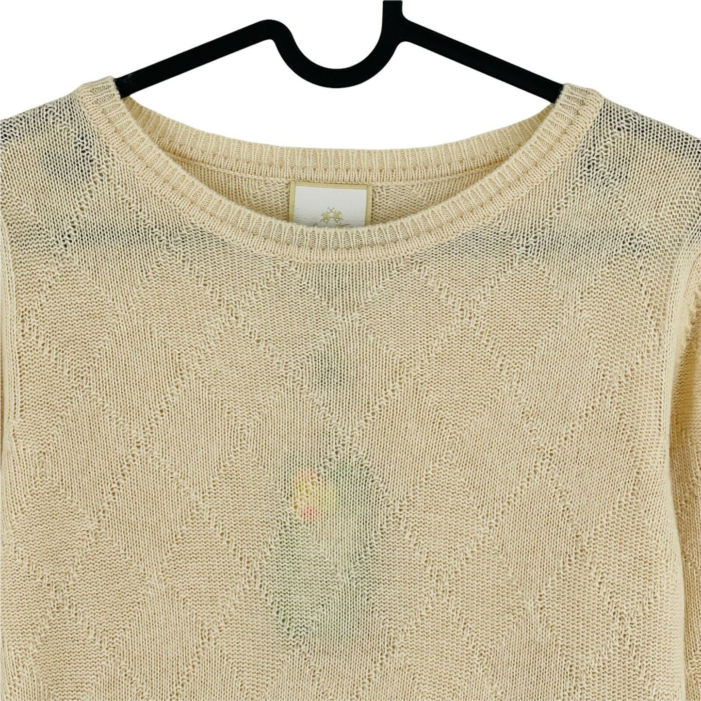 La Martina Beige Merino Wool Cashmere Blend Jumper Sweater Size 2 - S