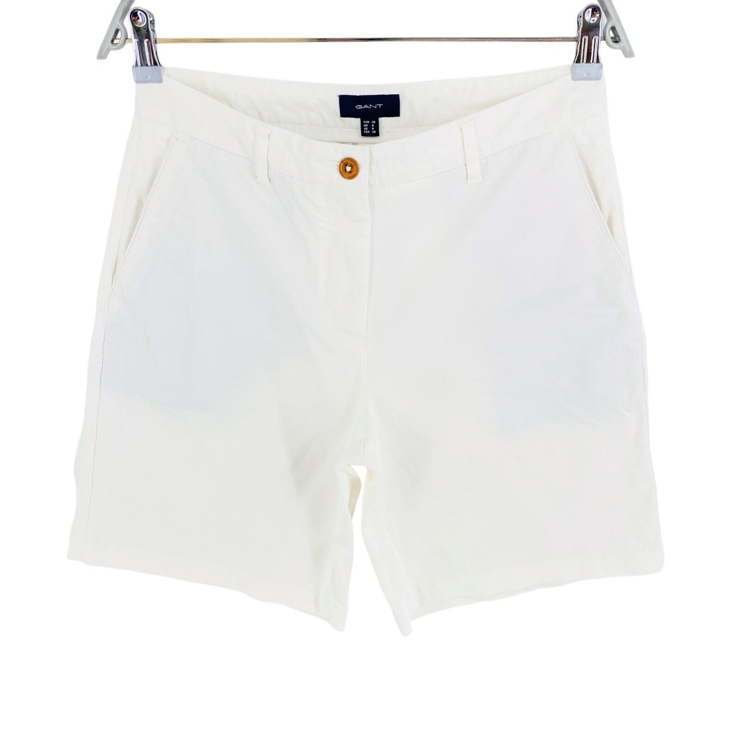 GANT Women White Chino Shorts Size EU 36 UK 8 US 6