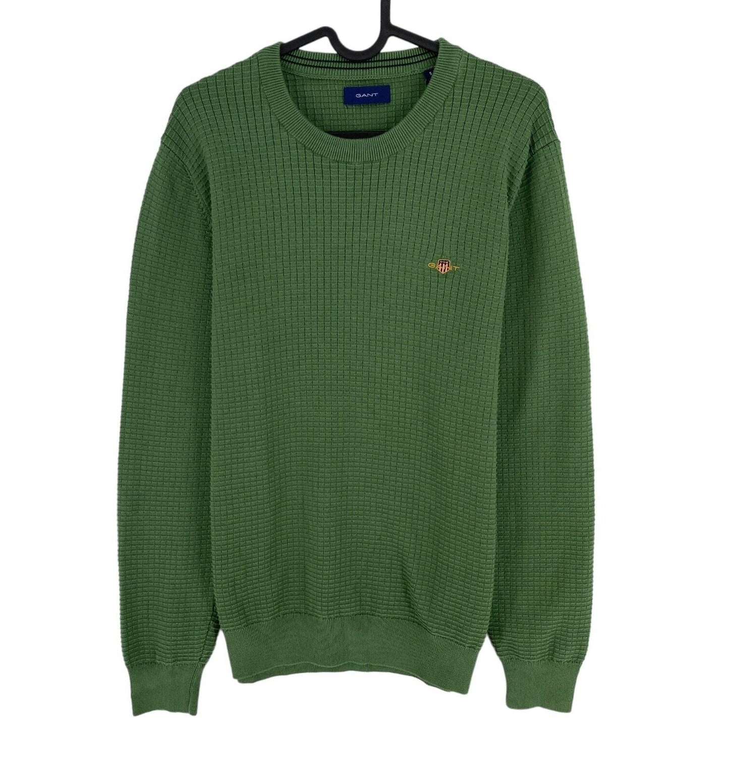 GANT Dark Green Texture Crew Neck Sweater Pullover Size S