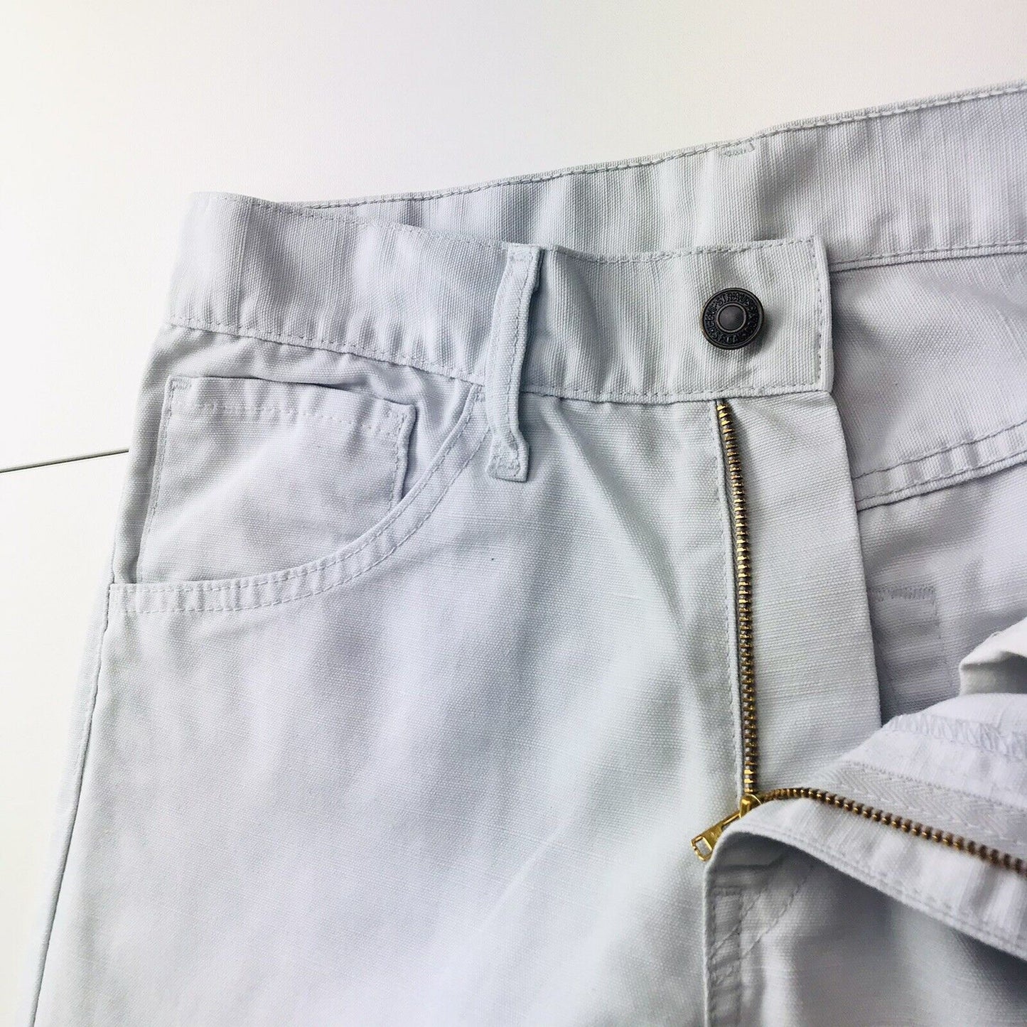 Vintage Levi's 525 White Regular Fit Linen Blend Trousers W29 L32 Made In Italy