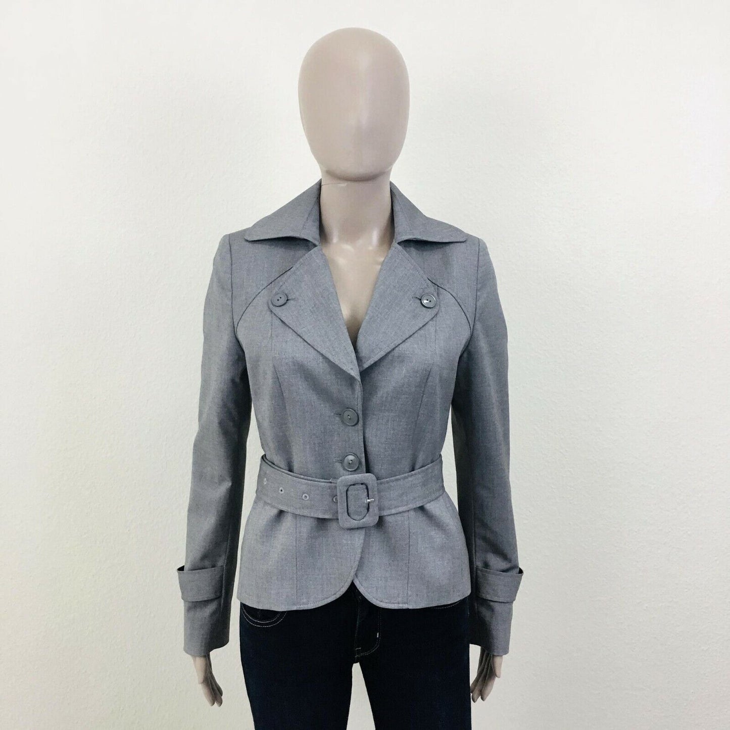 STOCKH LM Grey Belted Formal Blazer Jacket Size EUR 36 US 6 UK 8 Small