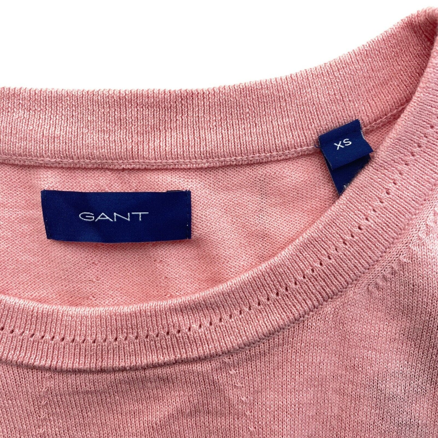 GANT Pink Cotton Cashmere Fine Knit Crew Neck Top Size XS