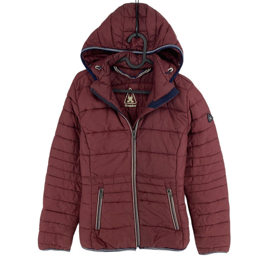 GAASTRA Dunkelrote Pufferjacke mit Kapuze, Mantel, Größe L