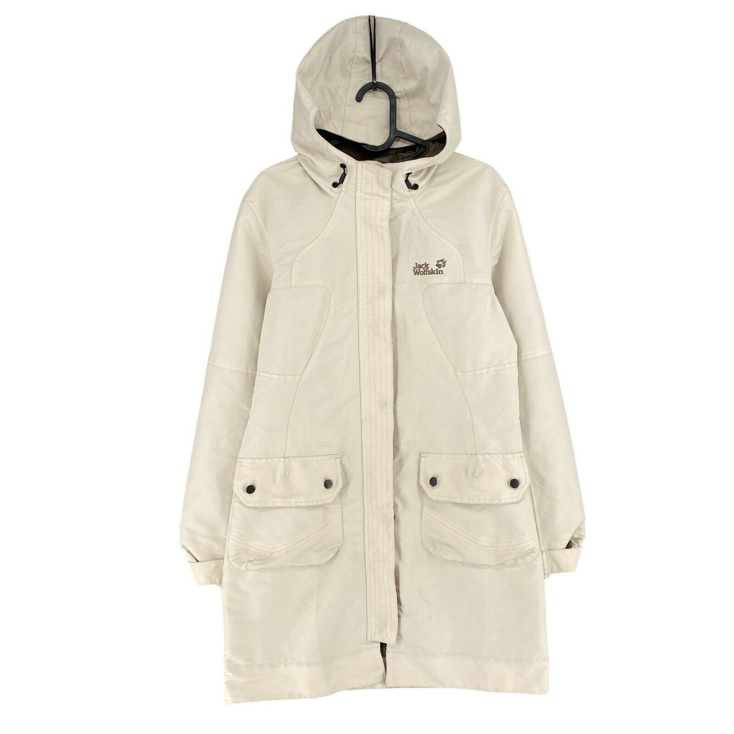 Jack Wolfskin Stormlock Active Beige Hooded Parka Jacket Size M