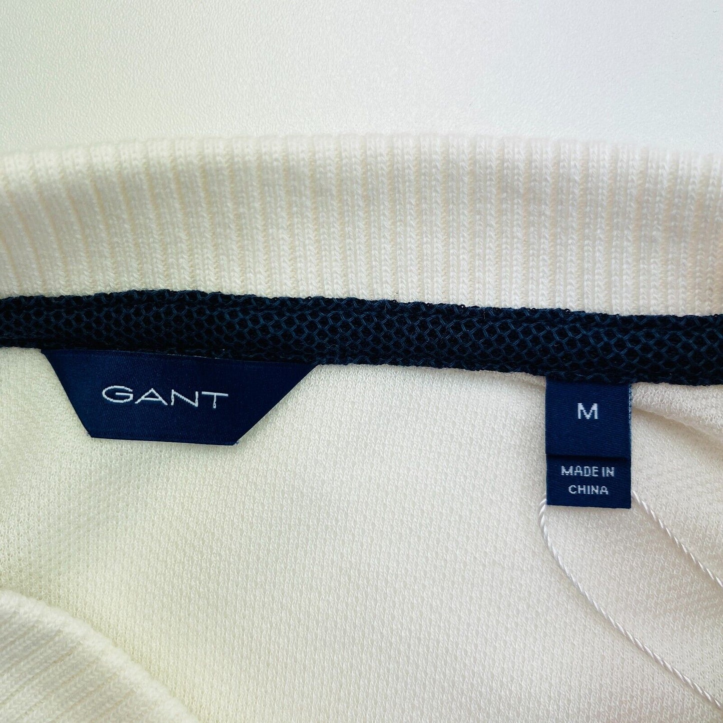 GANT White Rope Icon Pique Polo Shirt Size M