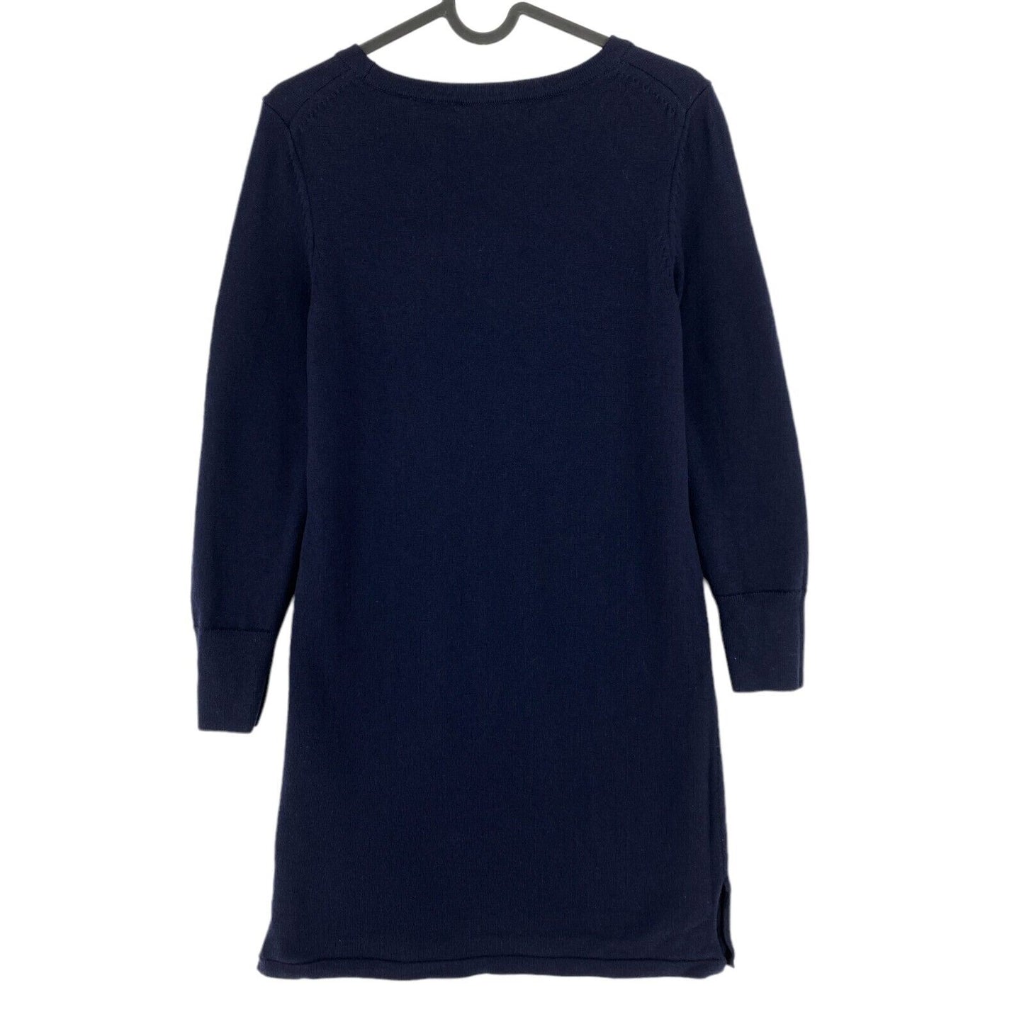 GANT Navy Blue 100% Wool Crew Neck Long Sleeves Dress Size S