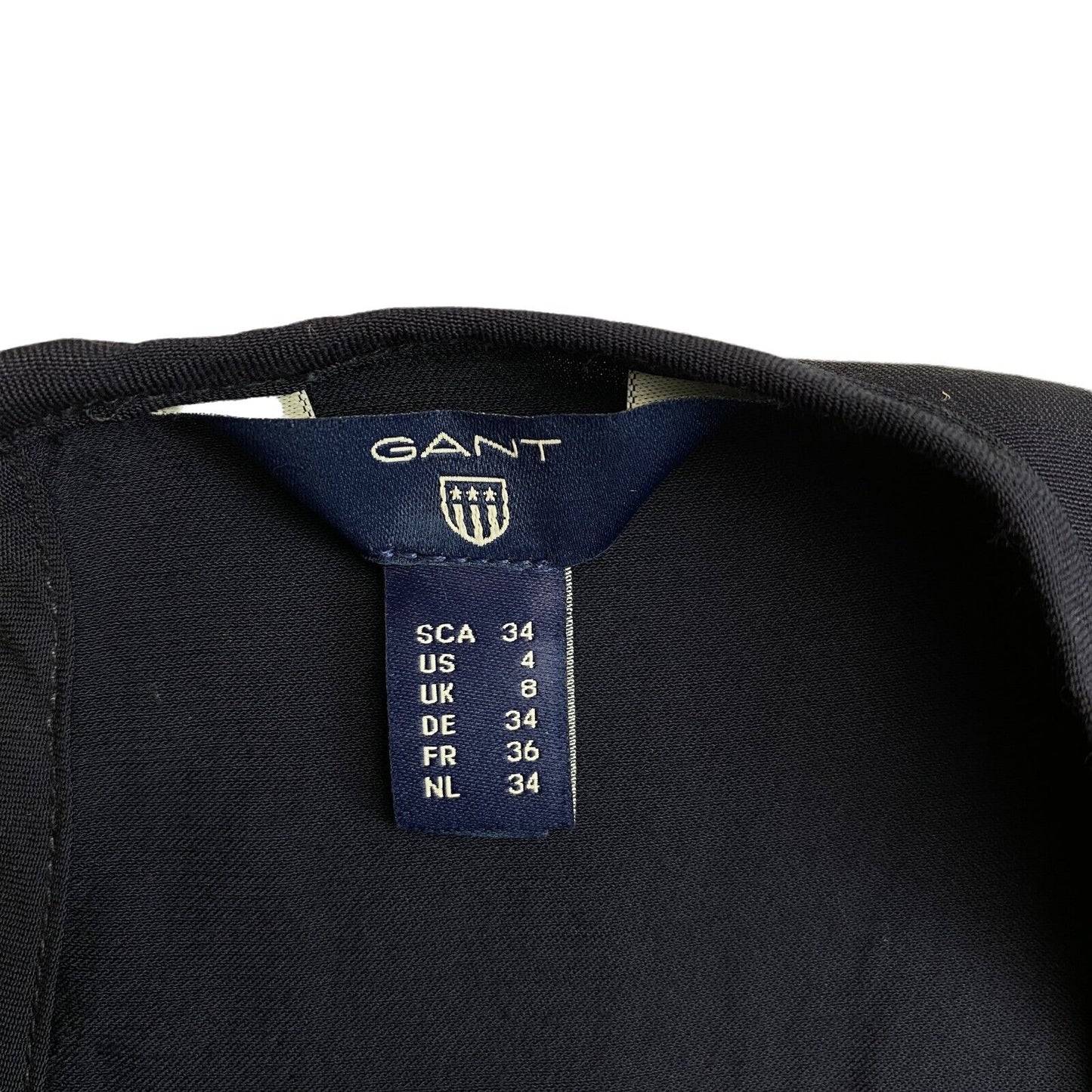 GANT Robe évasée à manches courtes et col rond bleu marine EU 34 UK 8 US 4