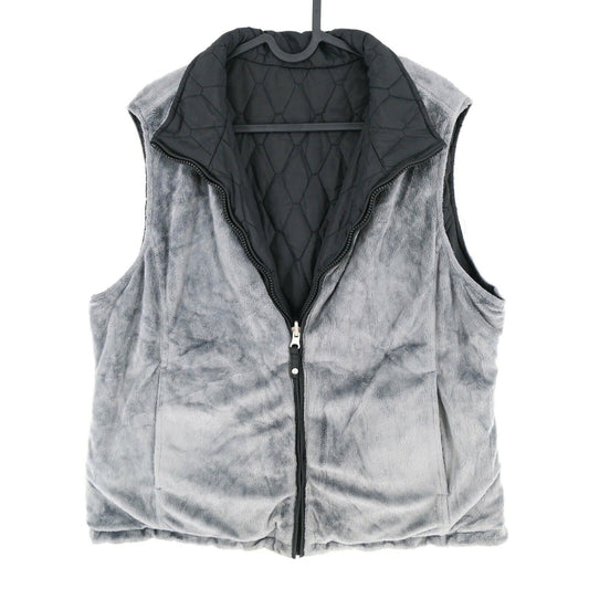 Free Country Grey / Black Reversible Fleece Vest Bodywarmer Waistcoat Size L