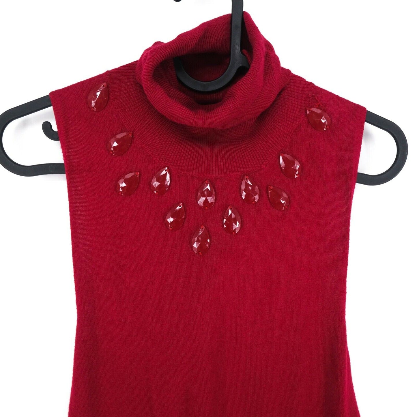 STEFANEL Rotes Rollkragen-T-Shirt, Top, Bluse, Größe L