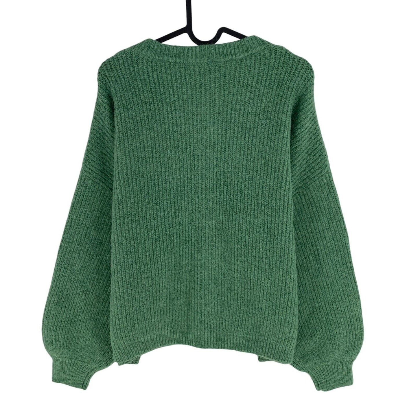 Grace & Mila Women Green Knitted Crew Neck Cardigan Sweater Jumper Size S / M